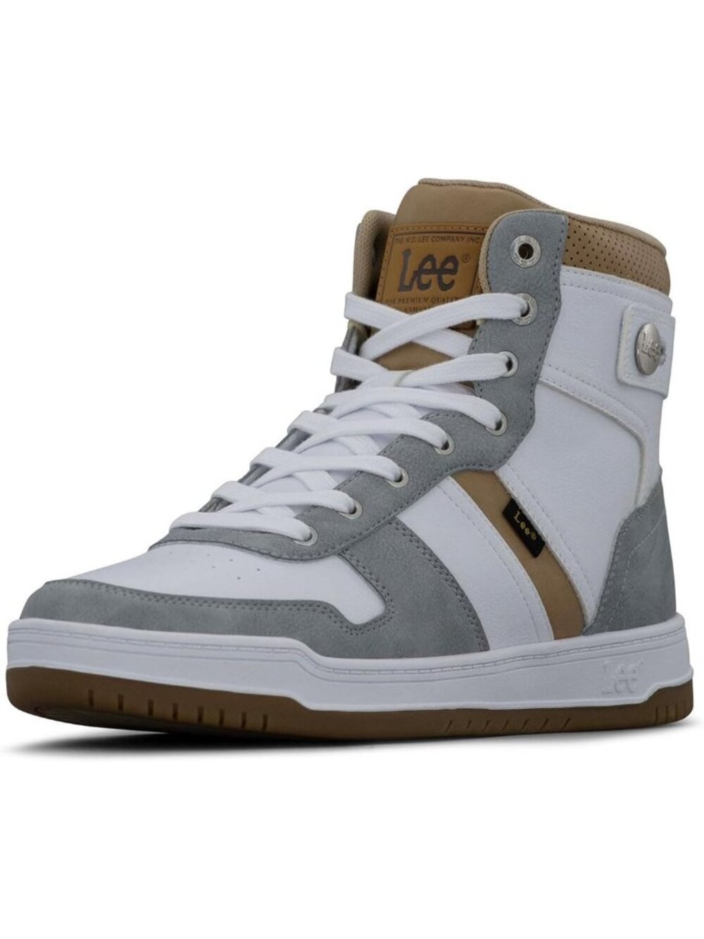 Womens White Grey Tennis Shoes Classic Pull On High Top Athletic Running Sneaker